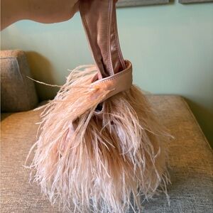 J. Crew Blush Feathered Clutch